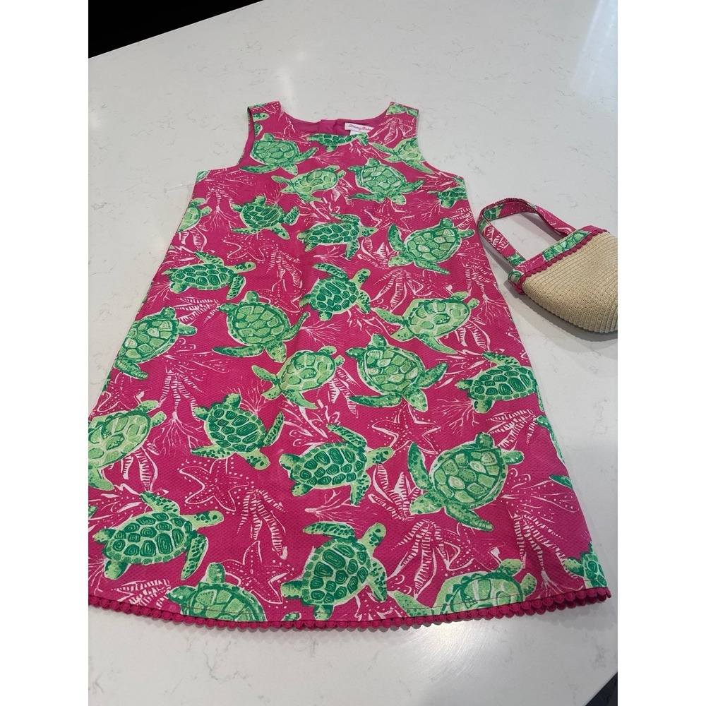 NEW !! Adorable Tommy Bahama Turtle Dress With Matching Purse Size 10